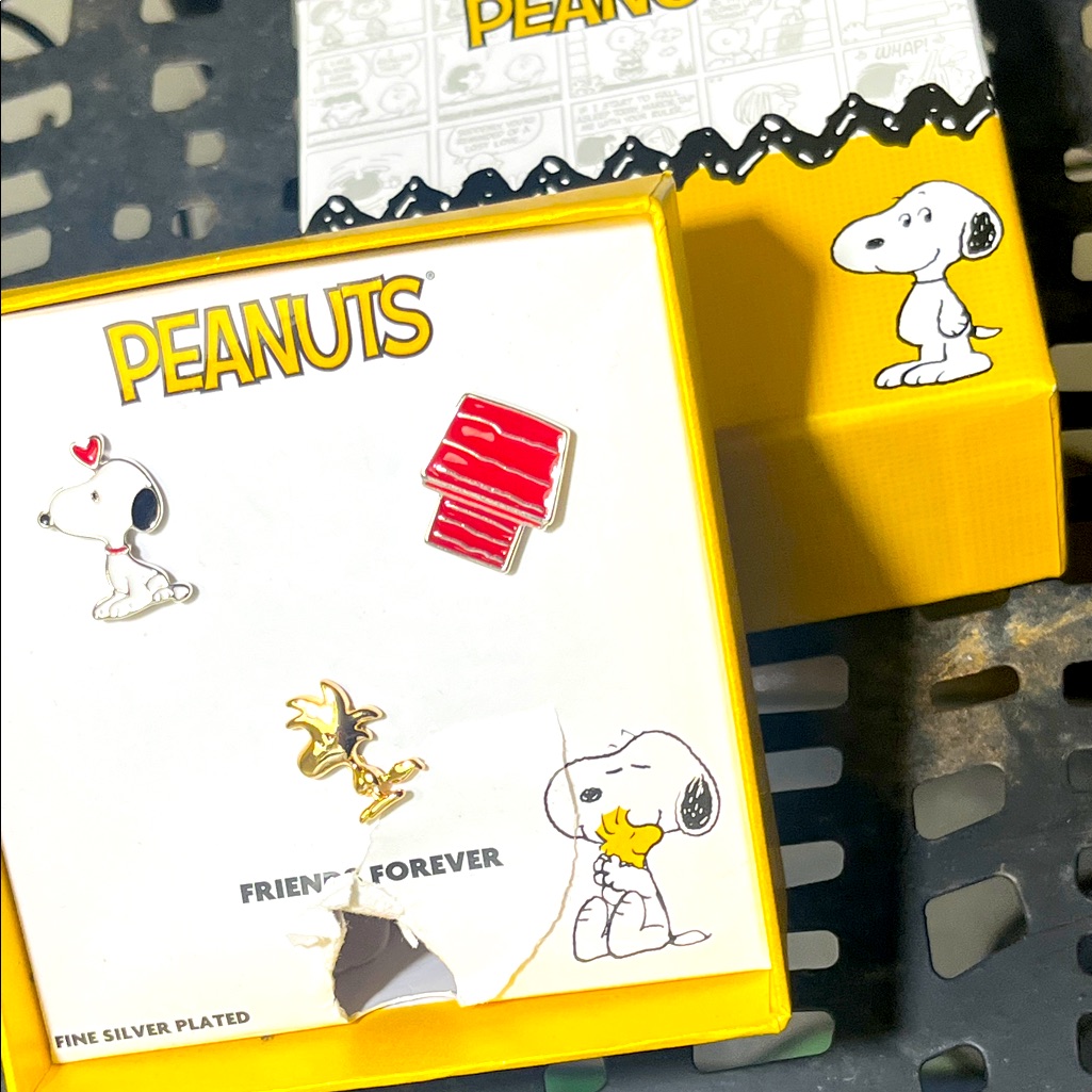 Euc 3pc Peanuts Snoopy And Woodstock ‘Enamel’ Pin Set
